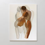 Tender Hold – earthy brown abstract canvas wall art print by Aspire Prints