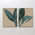 Verdant Hush – Set of 2 Canvas Prints set of 2 – green botanical canvas wall art by Aspire Prints