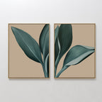 Verdant Hush – Set of 2 Canvas Prints set of 2 – green botanical canvas wall art by Aspire Prints