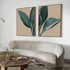 Verdant Hush – Set of 2 Canvas Prints set of 2 – green botanical canvas wall art by Aspire Prints