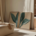 Verdant Hush – Set of 2 Canvas Prints set of 2 – green botanical canvas wall art by Aspire Prints