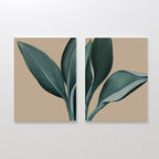 Verdant Hush – Set of 2 Canvas Prints set of 2 – green botanical canvas wall art by Aspire Prints