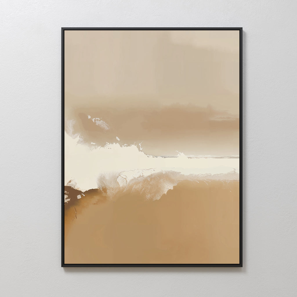 Whispers of the Open Plain – beige and white abstract canvas wall art print by Aspire Prints