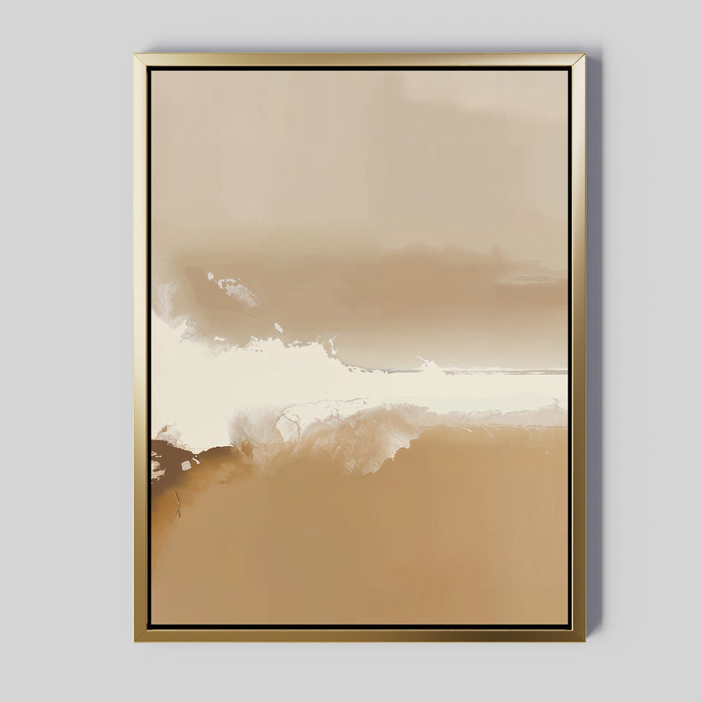 Whispers of the Open Plain – beige and white abstract canvas wall art print by Aspire Prints