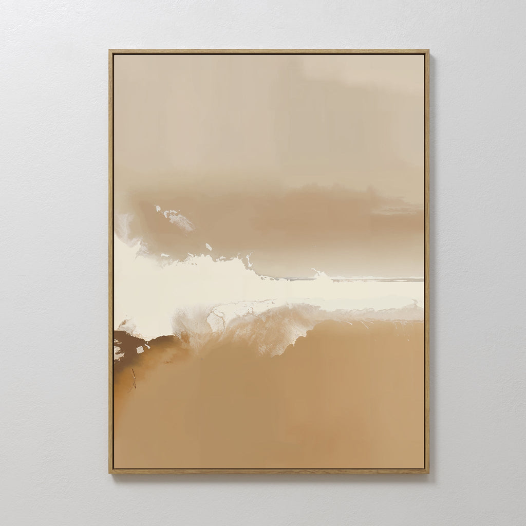 Whispers of the Open Plain – beige and white abstract canvas wall art print by Aspire Prints