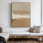 Whispers of the Open Plain – beige and white abstract canvas wall art print by Aspire Prints
