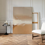 Whispers of the Open Plain – beige and white abstract canvas wall art print by Aspire Prints