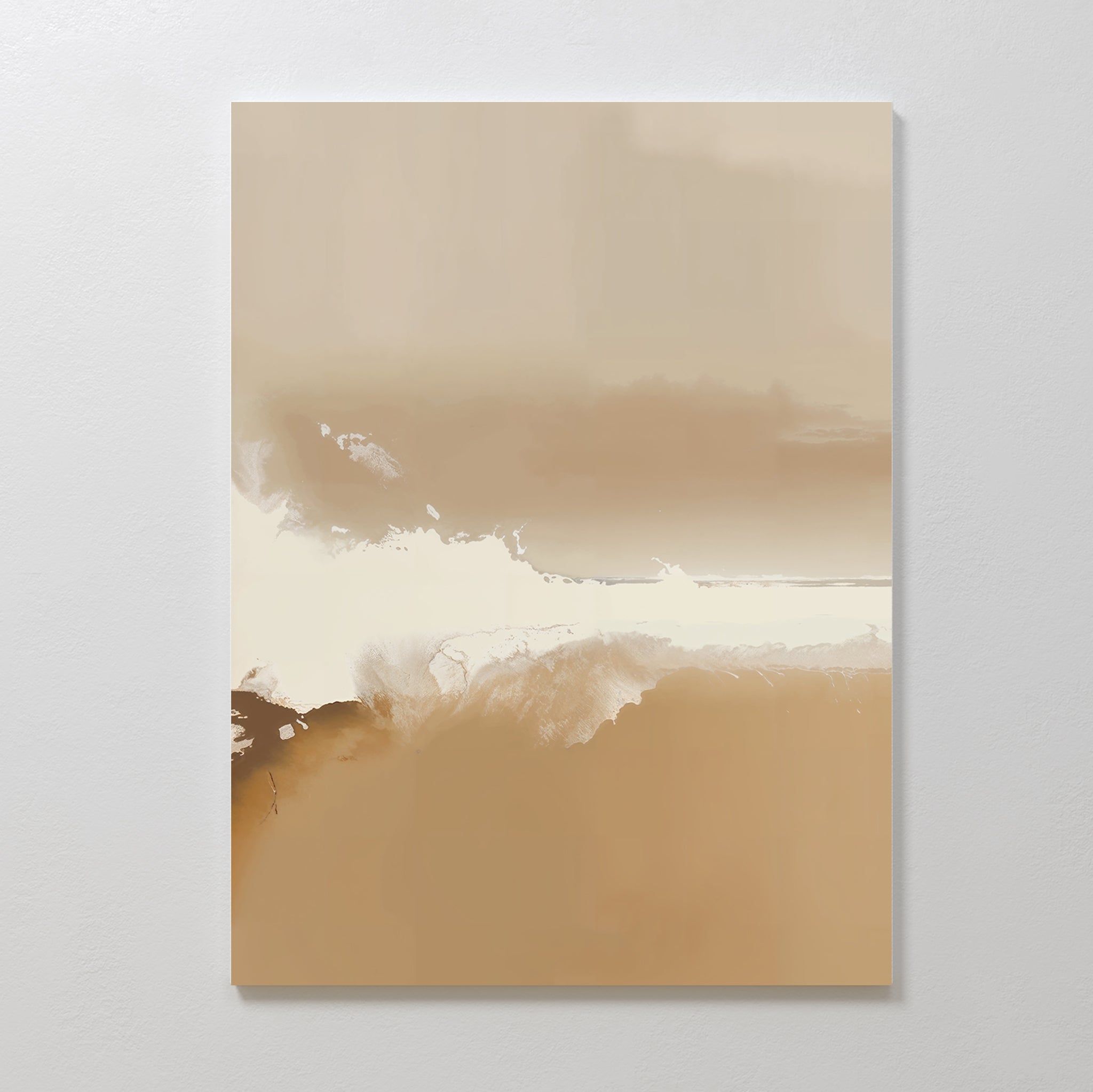 Whispers of the Open Plain – beige and white abstract canvas wall art print by Aspire Prints
