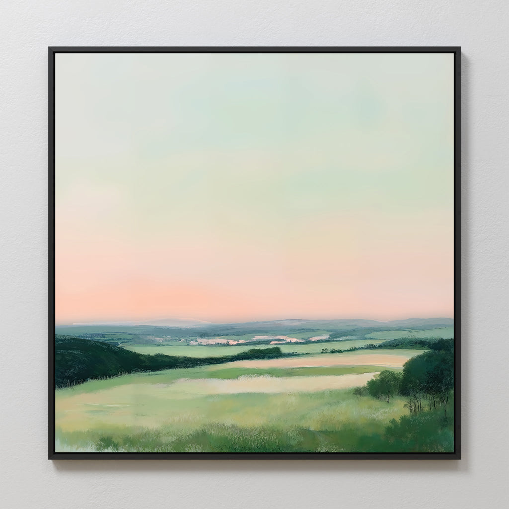 Whispers of Twilight – green landscape canvas wall art print by Aspire Prints