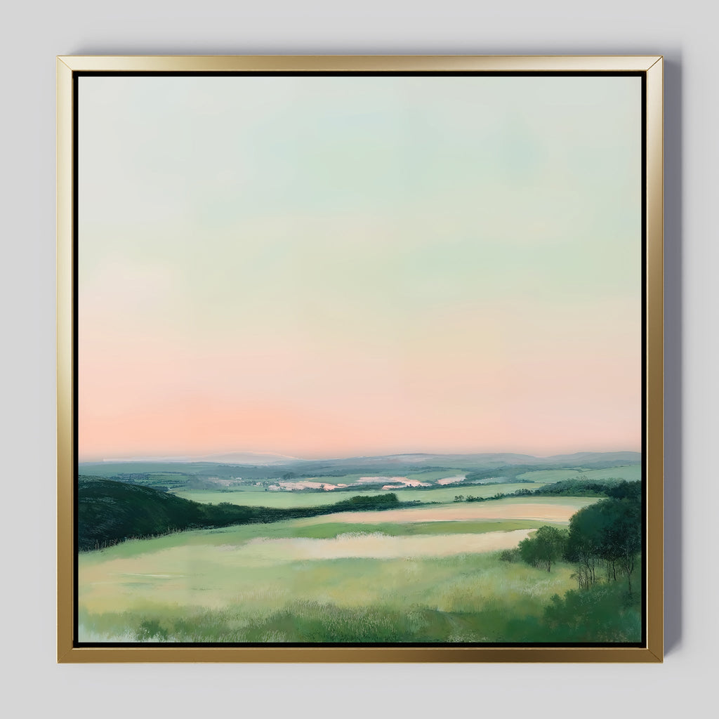 Whispers of Twilight – green landscape canvas wall art print by Aspire Prints