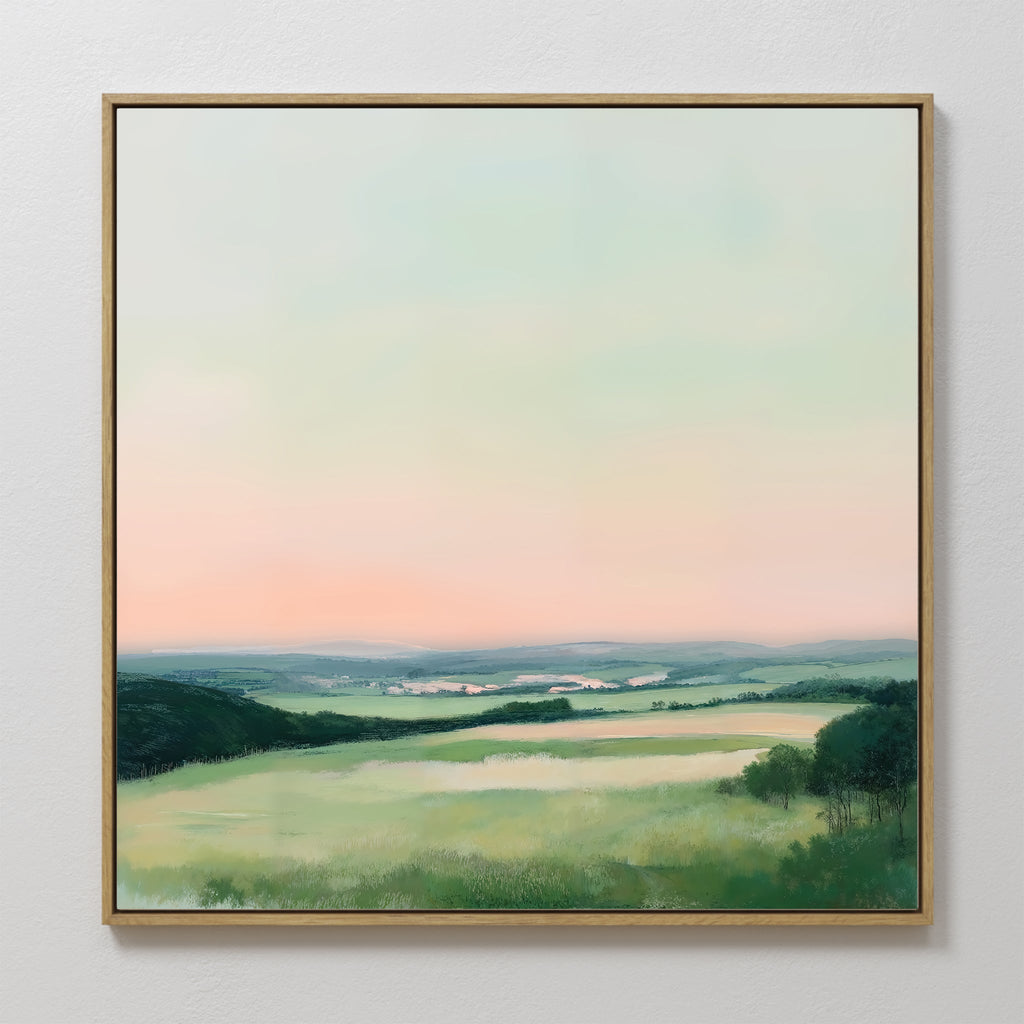 Whispers of Twilight – green landscape canvas wall art print by Aspire Prints