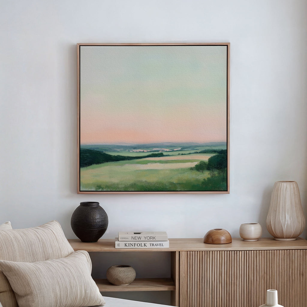 Whispers of Twilight – green landscape canvas wall art print by Aspire Prints