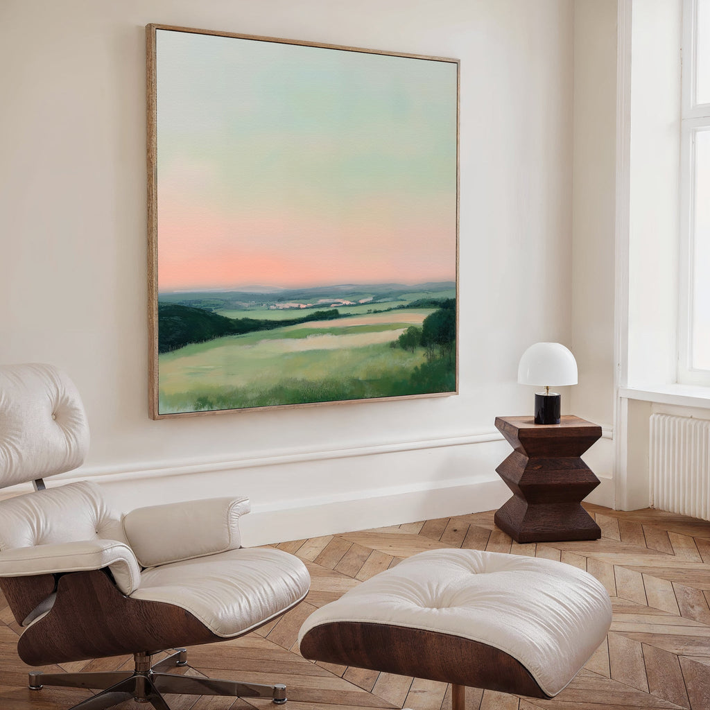 Whispers of Twilight – green landscape canvas wall art print by Aspire Prints