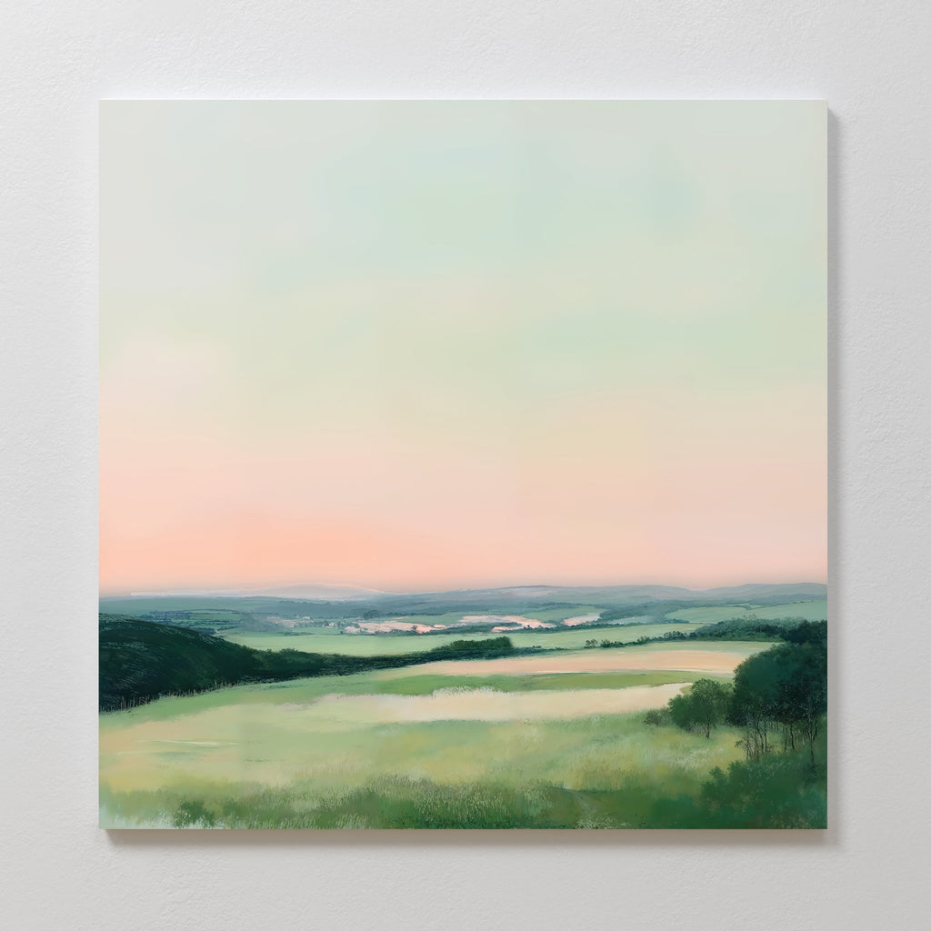 Whispers of Twilight – green landscape canvas wall art print by Aspire Prints