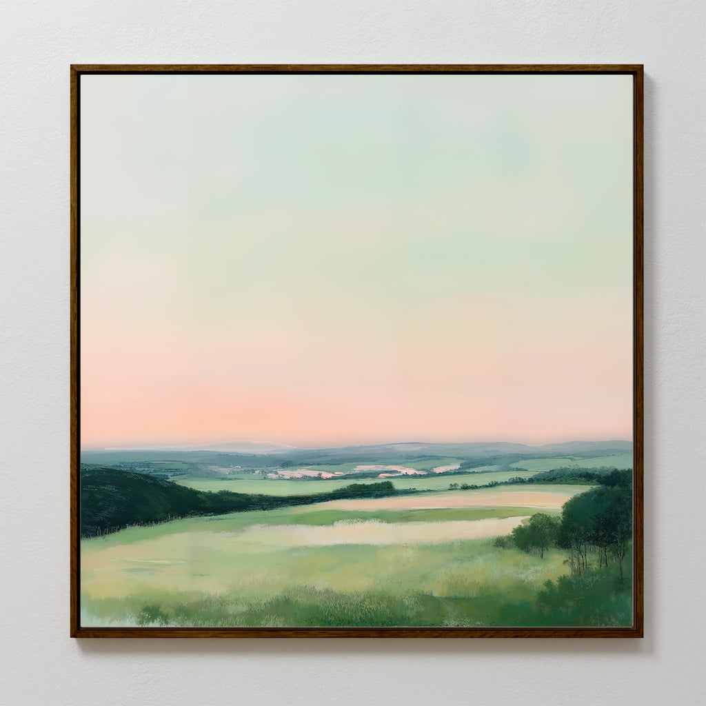 Whispers of Twilight – green landscape canvas wall art print by Aspire Prints