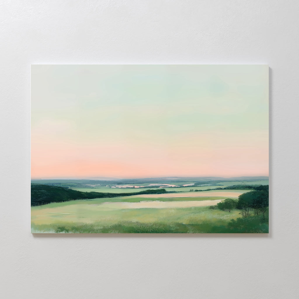 Whispers of Twilight Canvas Print – green landscape canvas wall art print by Aspire Prints