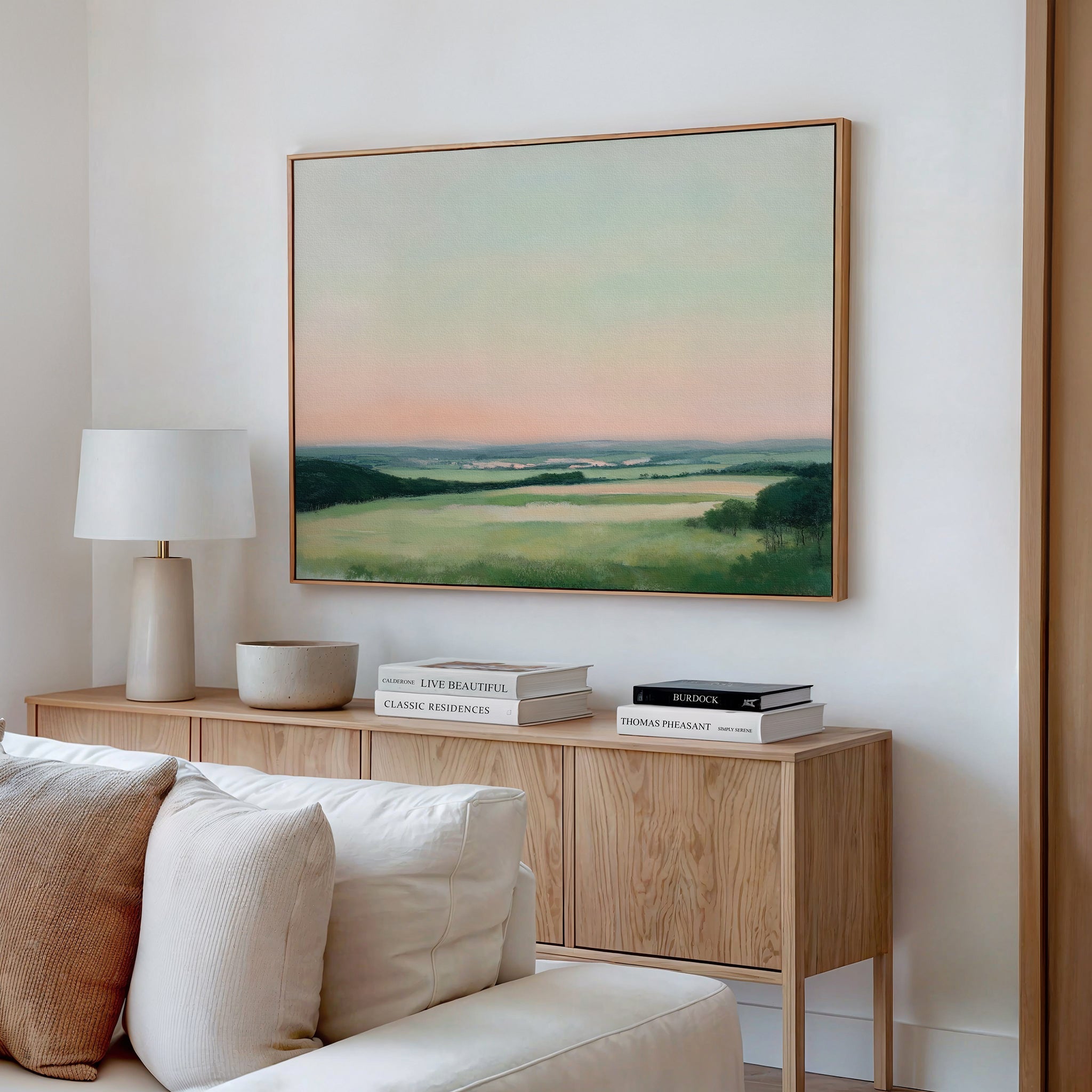Whispers of Twilight Canvas Print – green landscape canvas wall art print by Aspire Prints