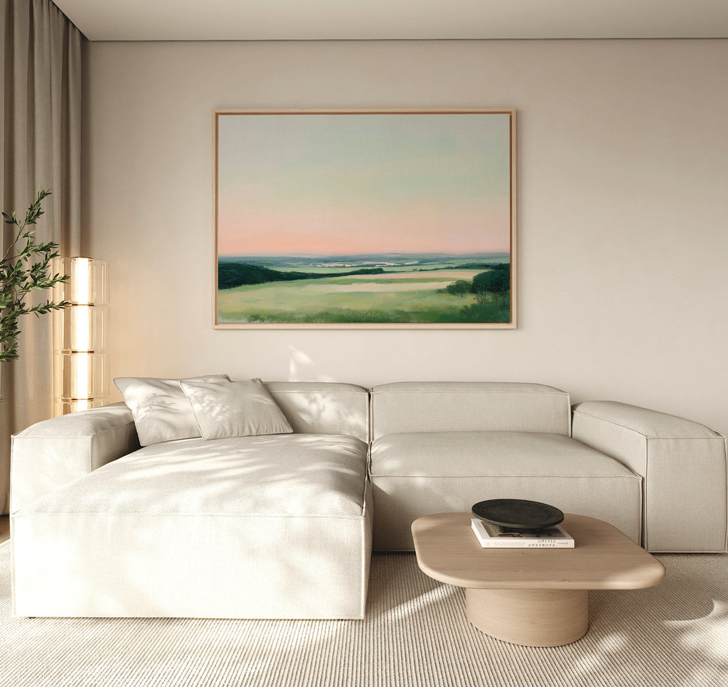 Whispers of Twilight Canvas Print – green landscape canvas wall art print by Aspire Prints