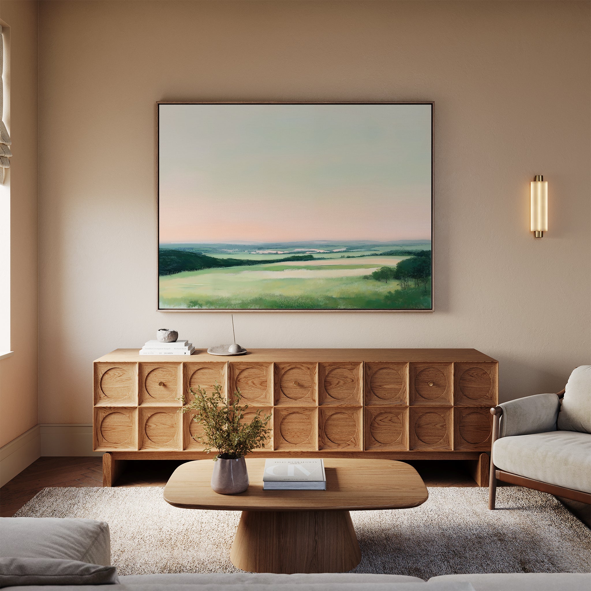 Whispers of Twilight Canvas Print – green landscape canvas wall art print by Aspire Prints