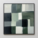 Whispers of the Pinewood – green abstract canvas wall art print by Aspire Prints