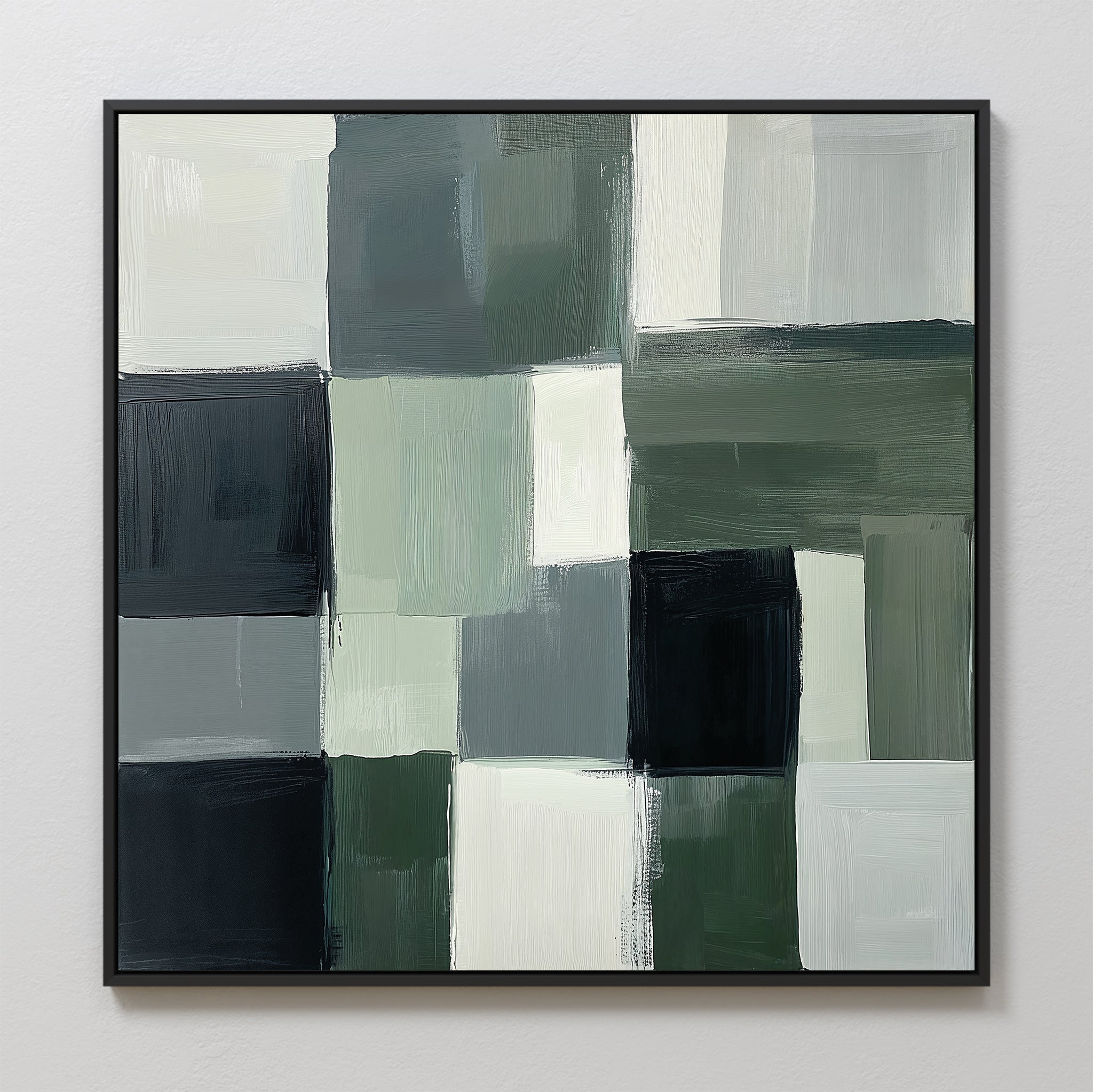Whispers of the Pinewood – green abstract canvas wall art print by Aspire Prints