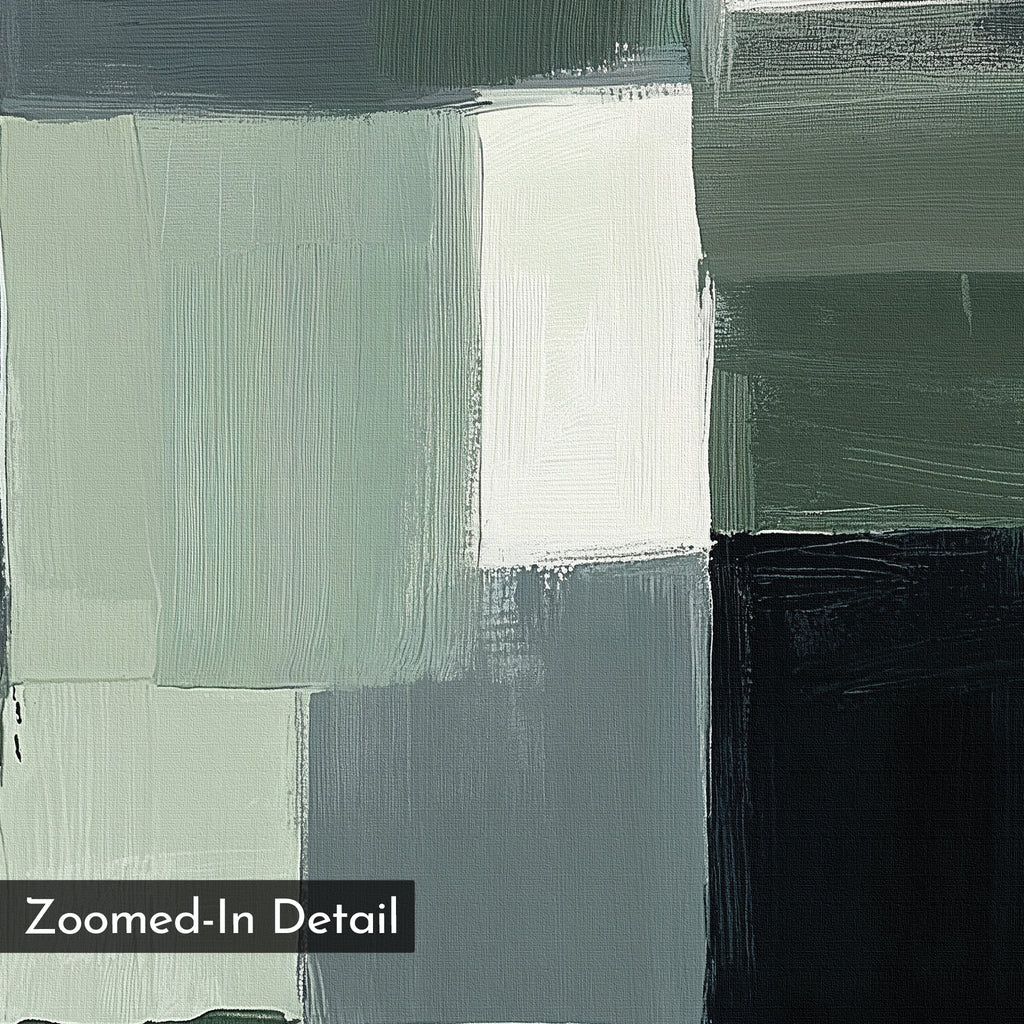 Whispers of the Pinewood – green abstract canvas wall art print by Aspire Prints