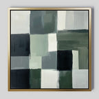Whispers of the Pinewood – green abstract canvas wall art print by Aspire Prints