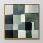Whispers of the Pinewood – green abstract canvas wall art print by Aspire Prints