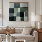 Whispers of the Pinewood – green abstract canvas wall art print by Aspire Prints