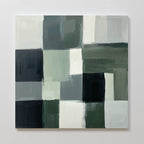 Whispers of the Pinewood – green abstract canvas wall art print by Aspire Prints