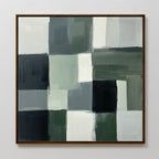 Whispers of the Pinewood – green abstract canvas wall art print by Aspire Prints