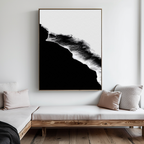 Midnight Tide Whispers – black coastal canvas wall art print by Aspire Prints