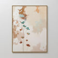 Whispers of Bloom – beige and white botanical canvas wall art print by Aspire Prints