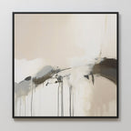 Whispers of Quiet Earth – beige and white abstract canvas wall art print by Aspire Prints