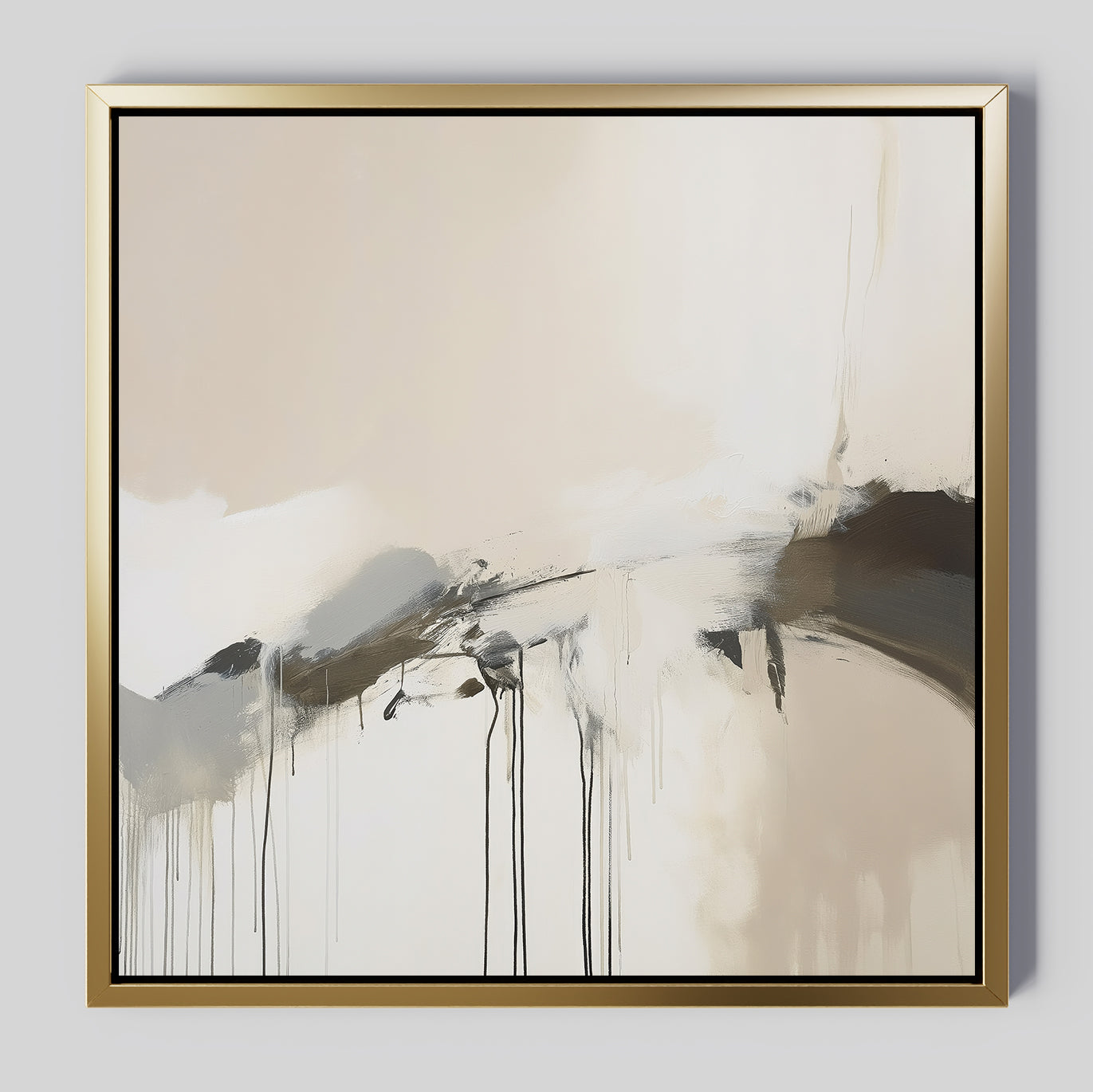 Whispers of Quiet Earth – beige and white abstract canvas wall art print by Aspire Prints