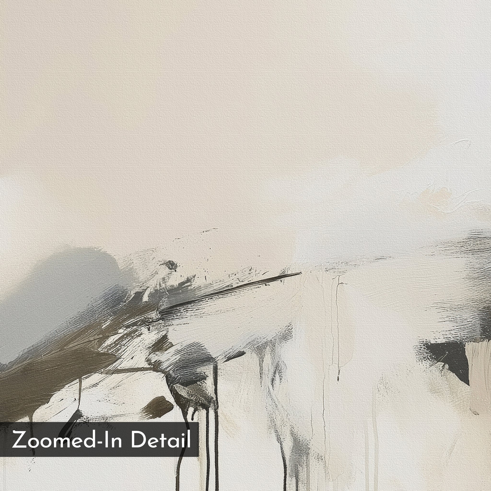 Whispers of Quiet Earth – beige and white abstract canvas wall art print by Aspire Prints