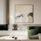 Whispers of Quiet Earth – beige and white abstract canvas wall art print by Aspire Prints