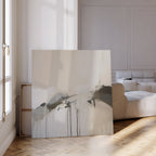 Whispers of Quiet Earth – beige and white abstract canvas wall art print by Aspire Prints