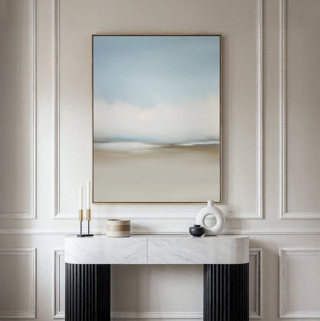 Whispering Horizons – neutral-toned cloud canvas wall art print by Aspire Prints