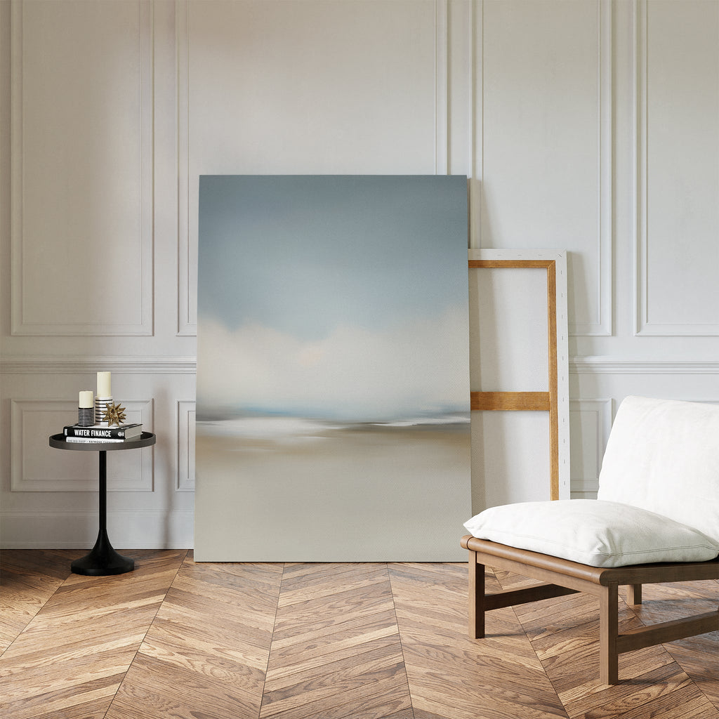 Whispering Horizons – neutral-toned cloud canvas wall art print by Aspire Prints