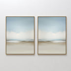 Whispering Horizons Diptych – Set of 2 Canvas Prints set of 2 – neutral-toned cloud canvas wall art by Aspire Prints