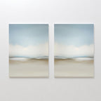 Whispering Horizons Diptych – Set of 2 Canvas Prints set of 2 – neutral-toned cloud canvas wall art by Aspire Prints