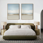 Whispering Horizons Diptych – Set of 2 Canvas Prints set of 2 – neutral-toned cloud canvas wall art by Aspire Prints