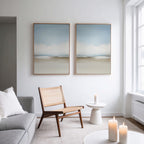 Whispering Horizons Diptych – Set of 2 Canvas Prints set of 2 – neutral-toned cloud canvas wall art by Aspire Prints