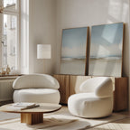Whispering Horizons Diptych – Set of 2 Canvas Prints set of 2 – neutral-toned cloud canvas wall art by Aspire Prints