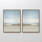 Whispering Horizons Diptych – Set of 2 Canvas Prints set of 2 – neutral-toned cloud canvas wall art by Aspire Prints