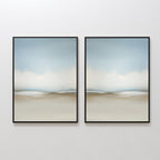 Whispering Horizons Diptych – Set of 2 Canvas Prints set of 2 – neutral-toned cloud canvas wall art by Aspire Prints