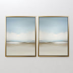 Whispering Horizons Diptych – Set of 2 Canvas Prints set of 2 – neutral-toned cloud canvas wall art by Aspire Prints