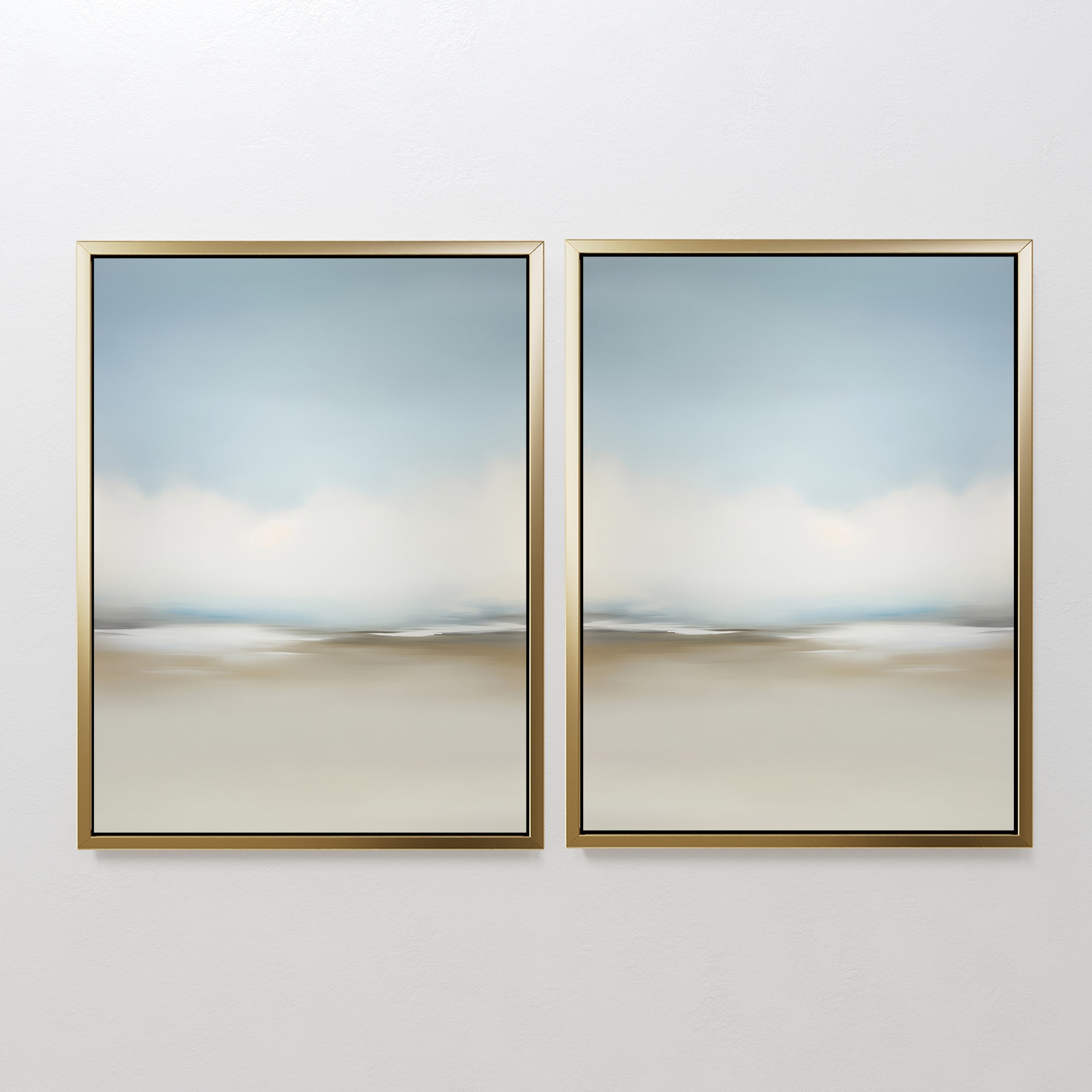 Whispering Horizons Diptych – Set of 2 Canvas Prints set of 2 – neutral-toned cloud canvas wall art by Aspire Prints