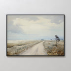 Where the Horizon Whispers – neutral-toned desert canvas wall art print by Aspire Prints